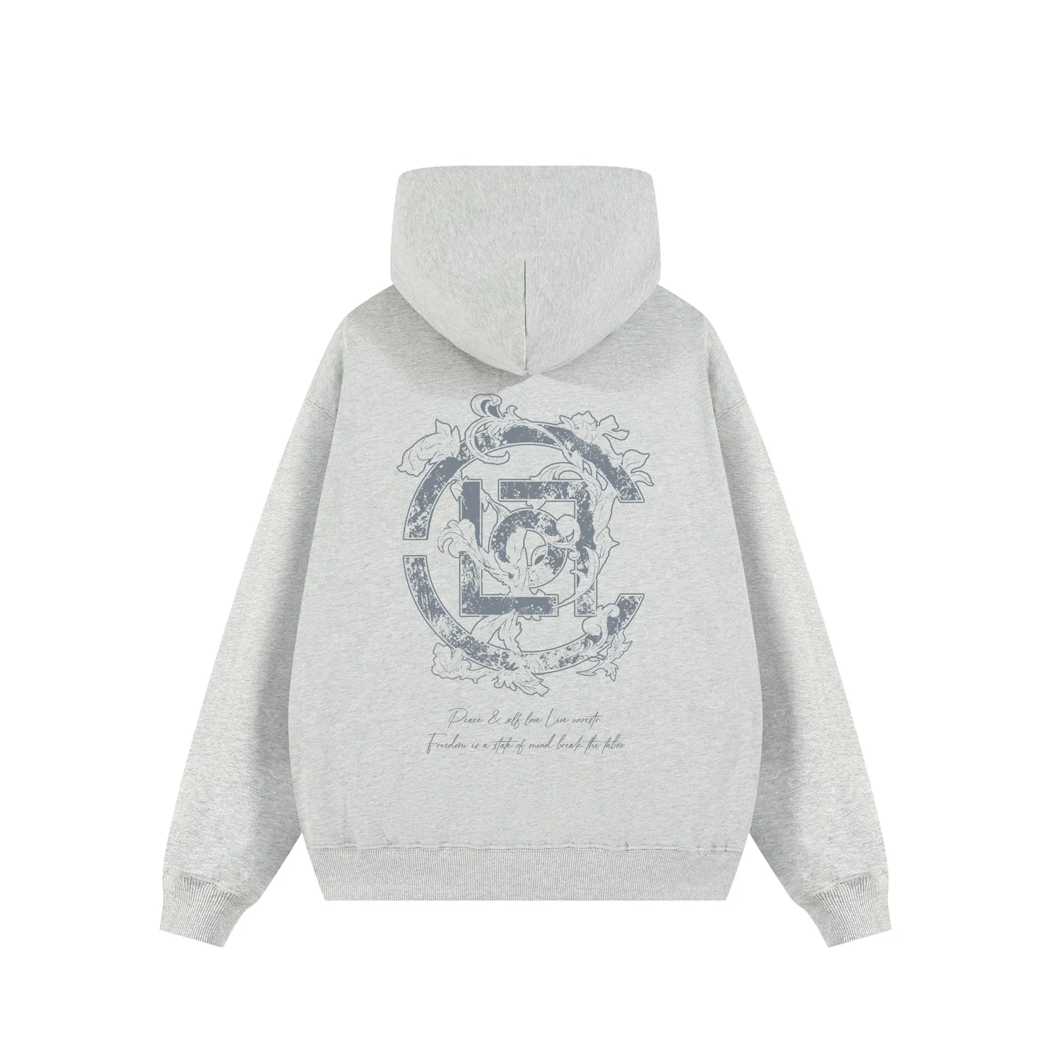 Детский худи с капюшоном, прямой крой, Heather Gray, CLOT