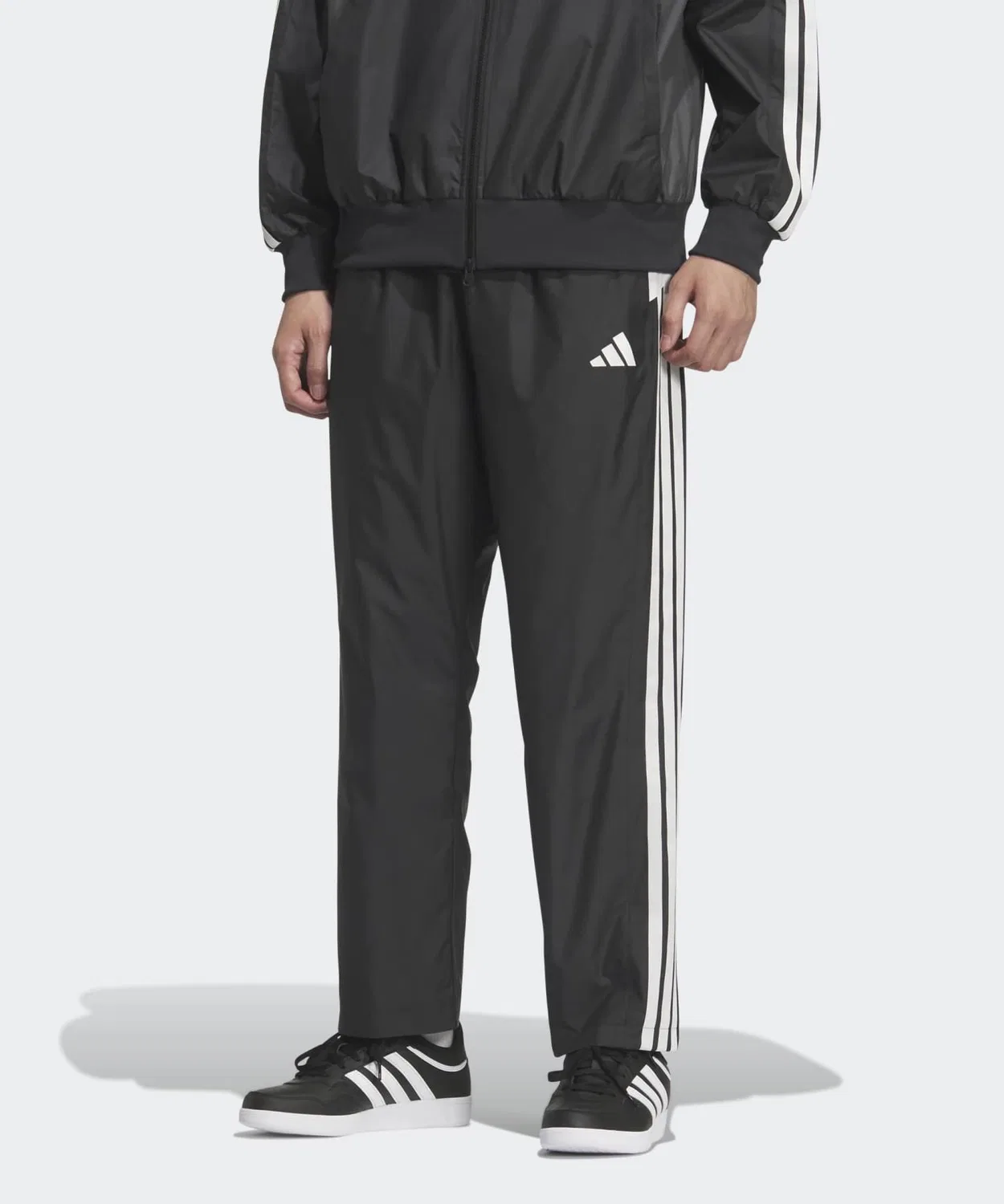 Мужские спортивные брюки свободного кроя с цветными вставками Must-Have Loose Fit Color Block Mesh Lining Full Length Open Hem Wind Pants Adidas, Black