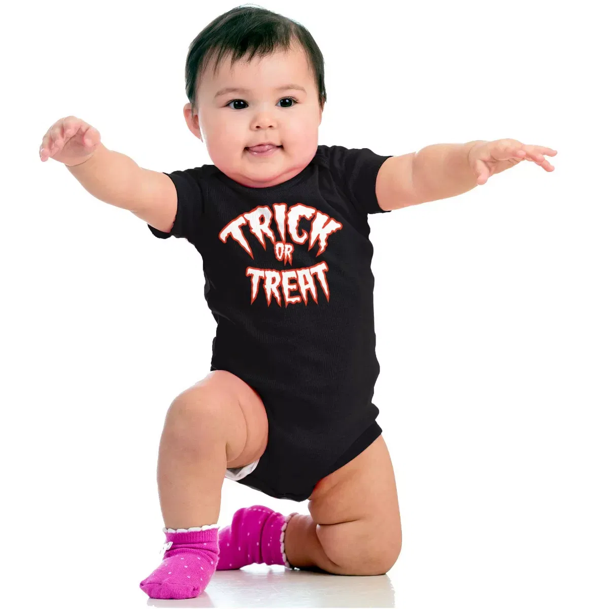 Детский боди-комбинезон с принтом Classic Halloween Trick or Treat Brisco Brands, Black — фото 4