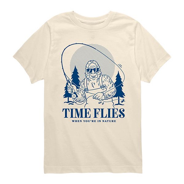 

Футболка с принтом Time Flies Sasquatch для мальчиков 8-20 Licensed Character, Cream
