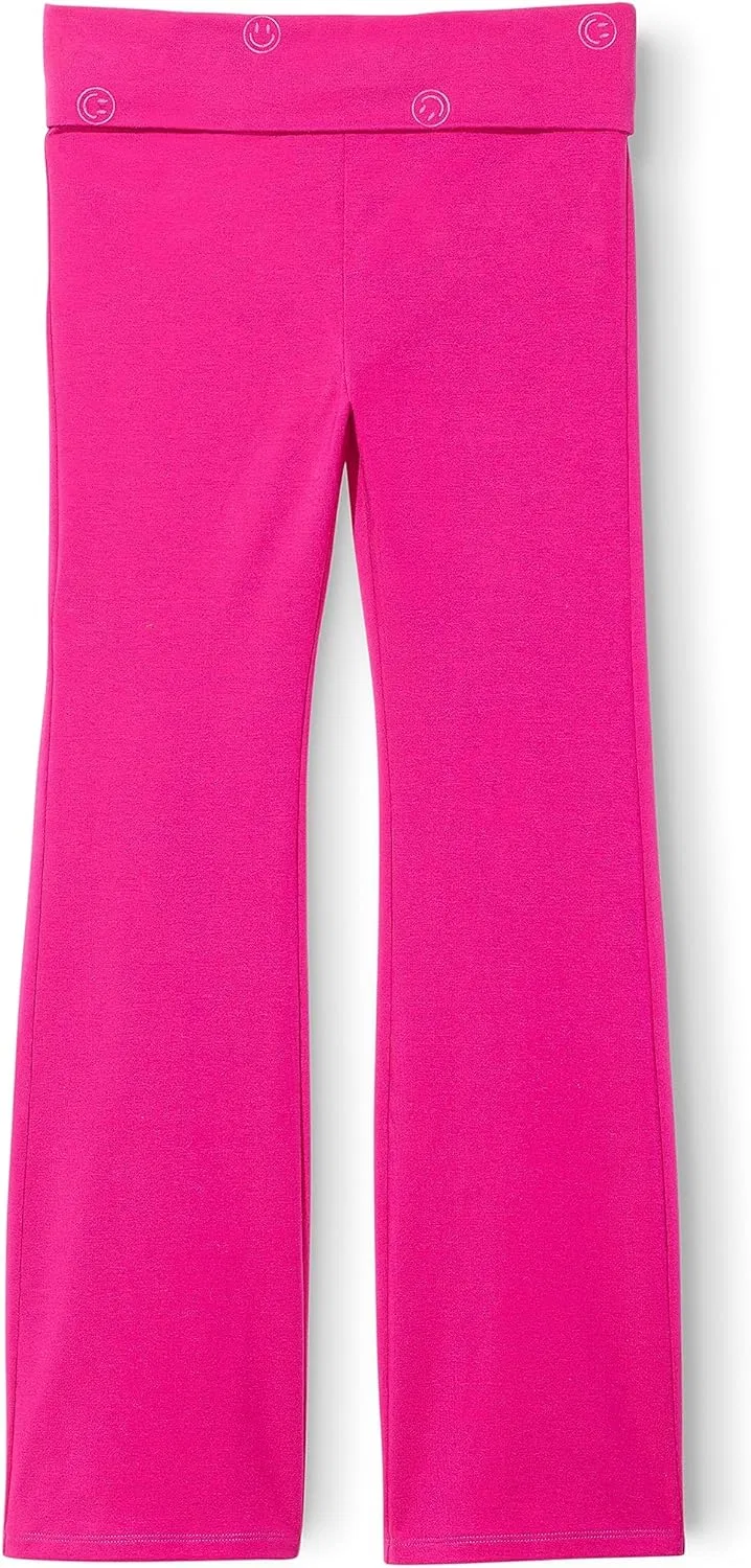 Детские хлопковые брюки Happy Nation для девочек Happy Nation с отворотом, Deep Fuchsia