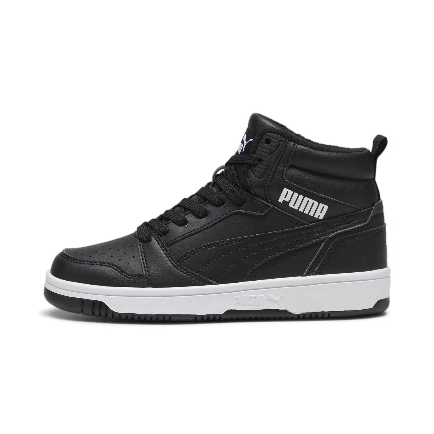 Детские кроссовки с высоким верхом Rebound V6 Puma, Schwarz Weiss — фото 3