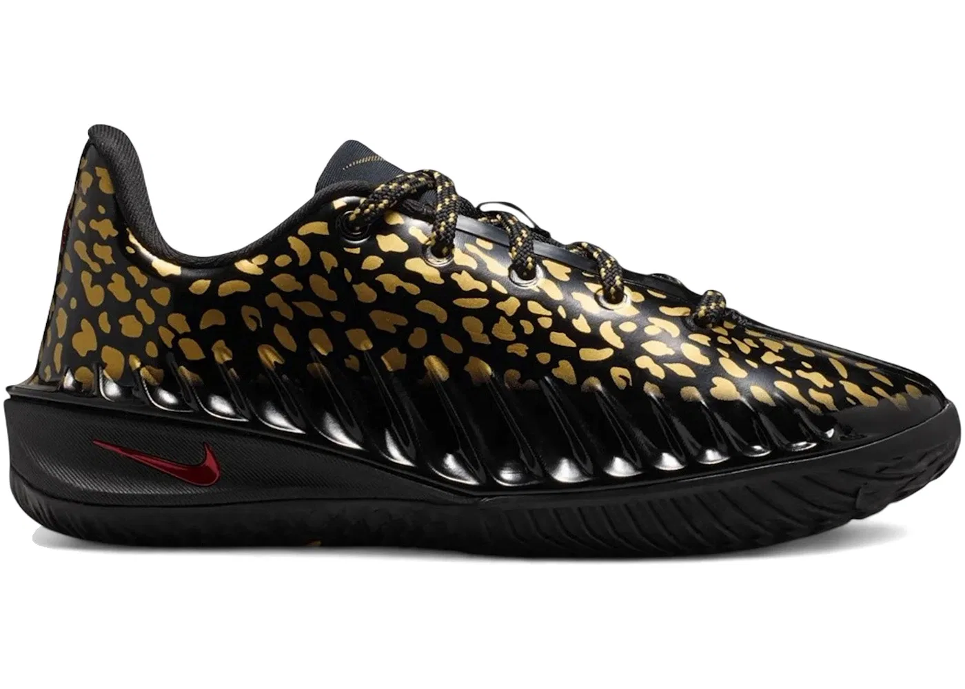Детские кроссовки для баскетбола Nike GT Cut 4 Victor Wembanyama Gold Panther, Black/Bright Crimson/Metallic Gold