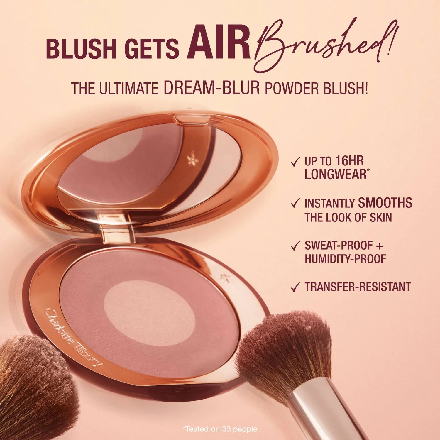 Румяна с эффектом аэрографии Airbrush Flawless Blush Blur Charlotte Tilbury, Pillow Talk — фото 3