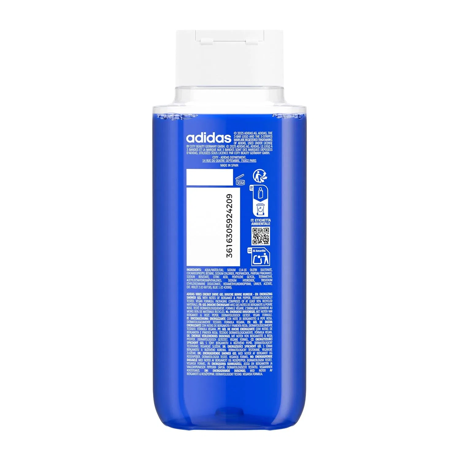 Гель для душа Vibes Energy Drive, adidas, 250 мл, Bergamot and Pink Pepper — фото 2