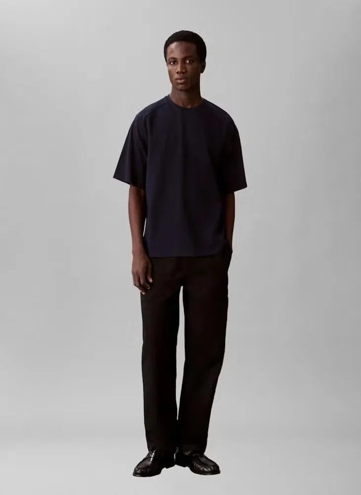 Футболка с длинным рукавом реглан Jacquard raglan sleeve t-shirt Calvin Klein, темно-синий — фото 4