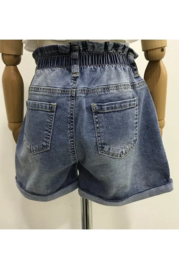 Детские джинсовые шорты для девочек Basics Çikoby, Blue — фото 3
