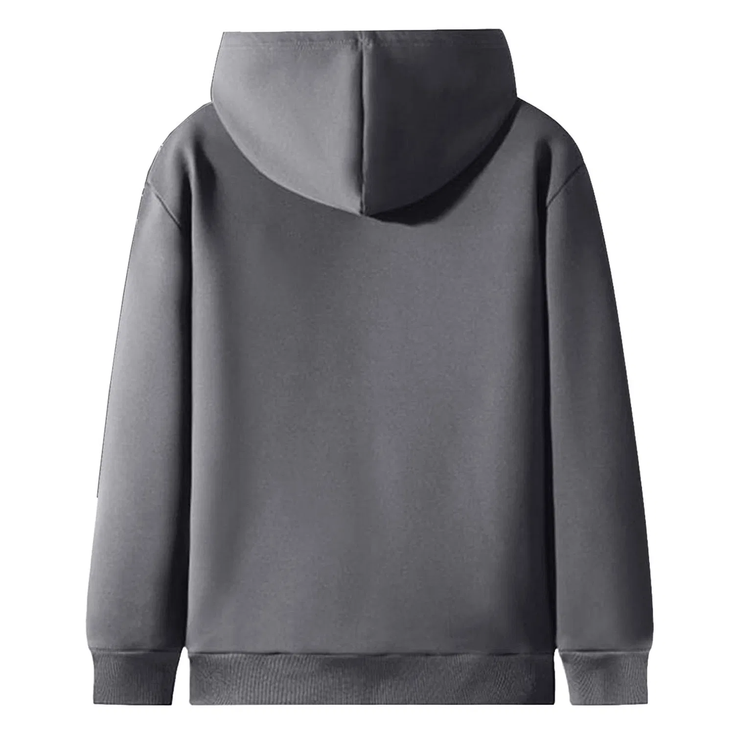 Женское зимнее пальто с капюшоном и принтом Love Print, 01 grigio scuro — фото 4