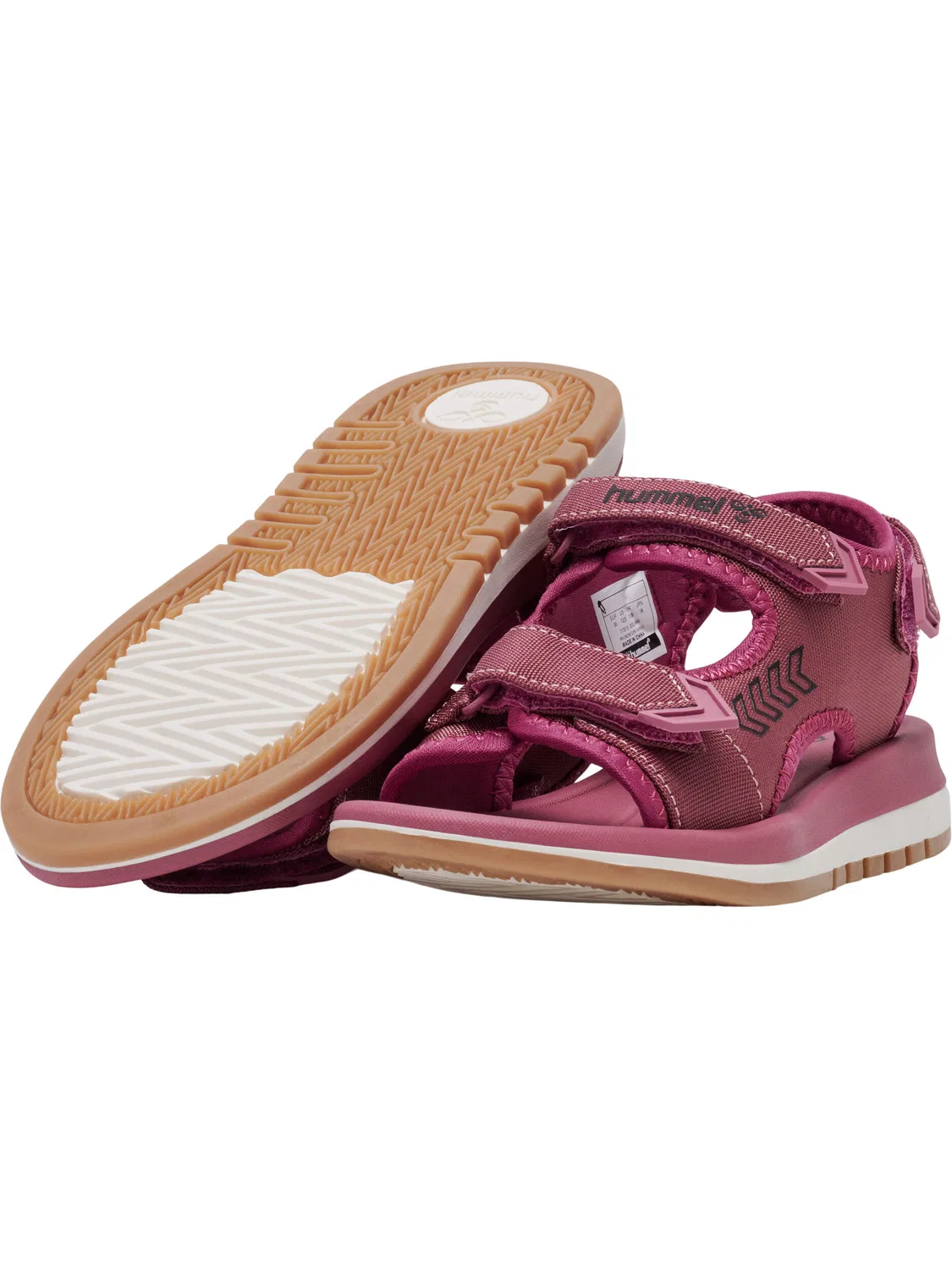 Детские сандалии для девочек с ремешками на липучке Zori Sandal Hummel, Rosa — фото 4