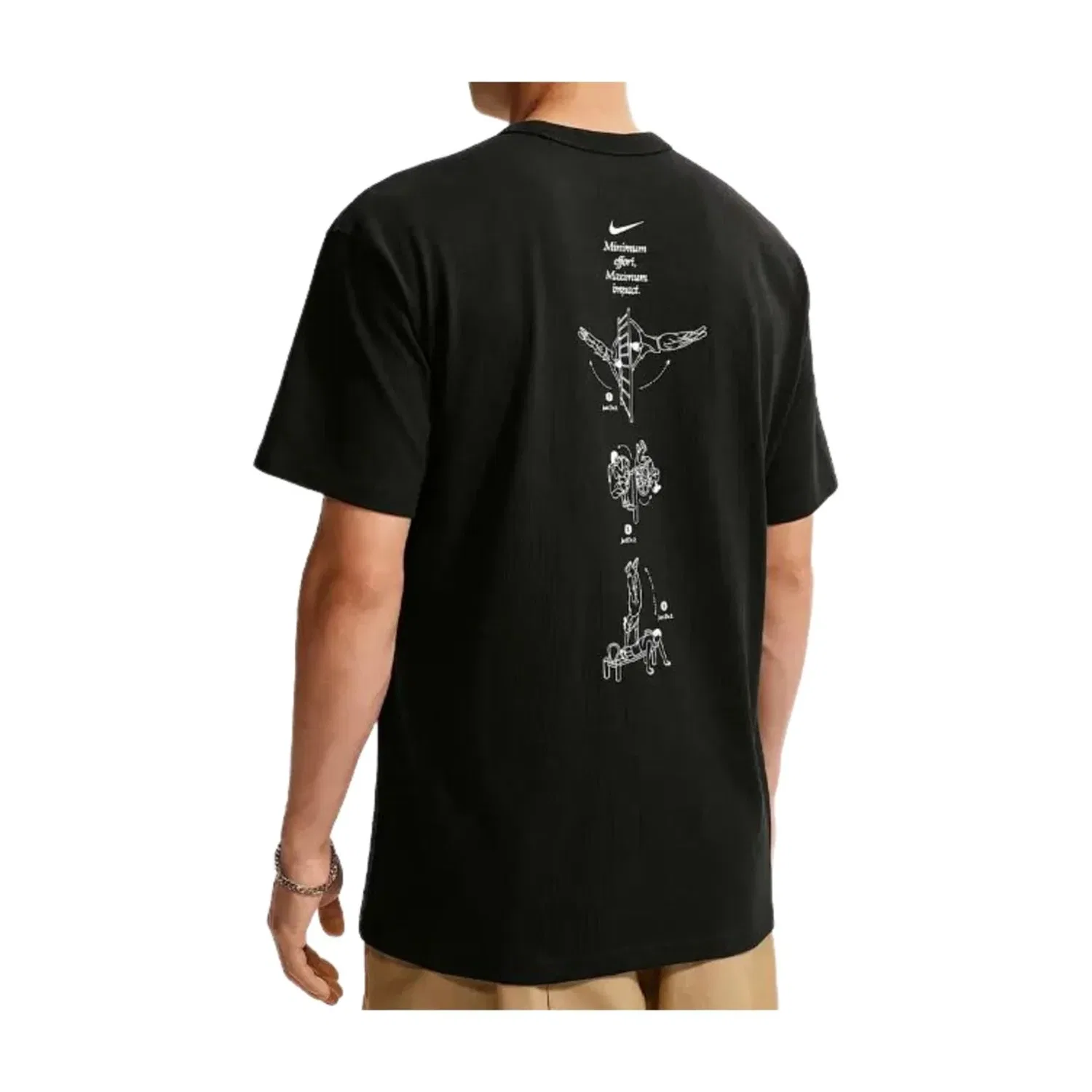 Мужская футболка T-Shirt Asia Sizing 'Black' Nike, черный — фото 2