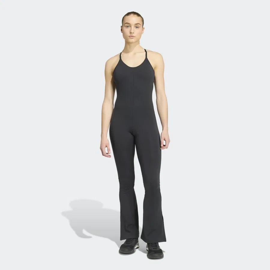 Женский спортивный комбинезон-клеш All Me Flare adidas, Черный — фото 2