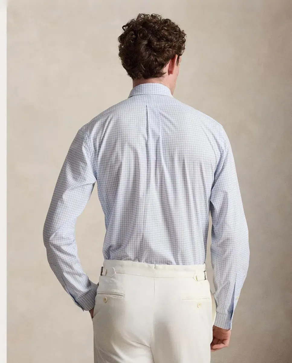Мужская рубашка Regular Fit из эластичного поплина Polo Ralph Lauren, Azul Claro — фото 2
