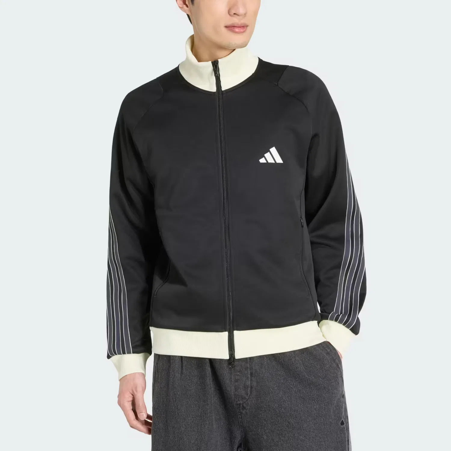 Мужская куртка с высоким воротом Adidas, Black — фото 4