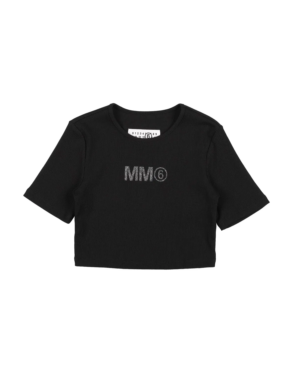 Детская футболка с принтом MM6 Maison Margiela, черный