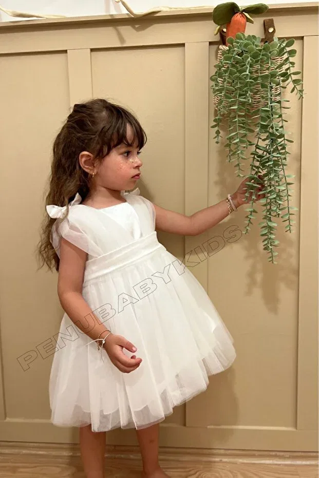 Детское платье для девочек с длинными рукавами Penu Baby Kids, White