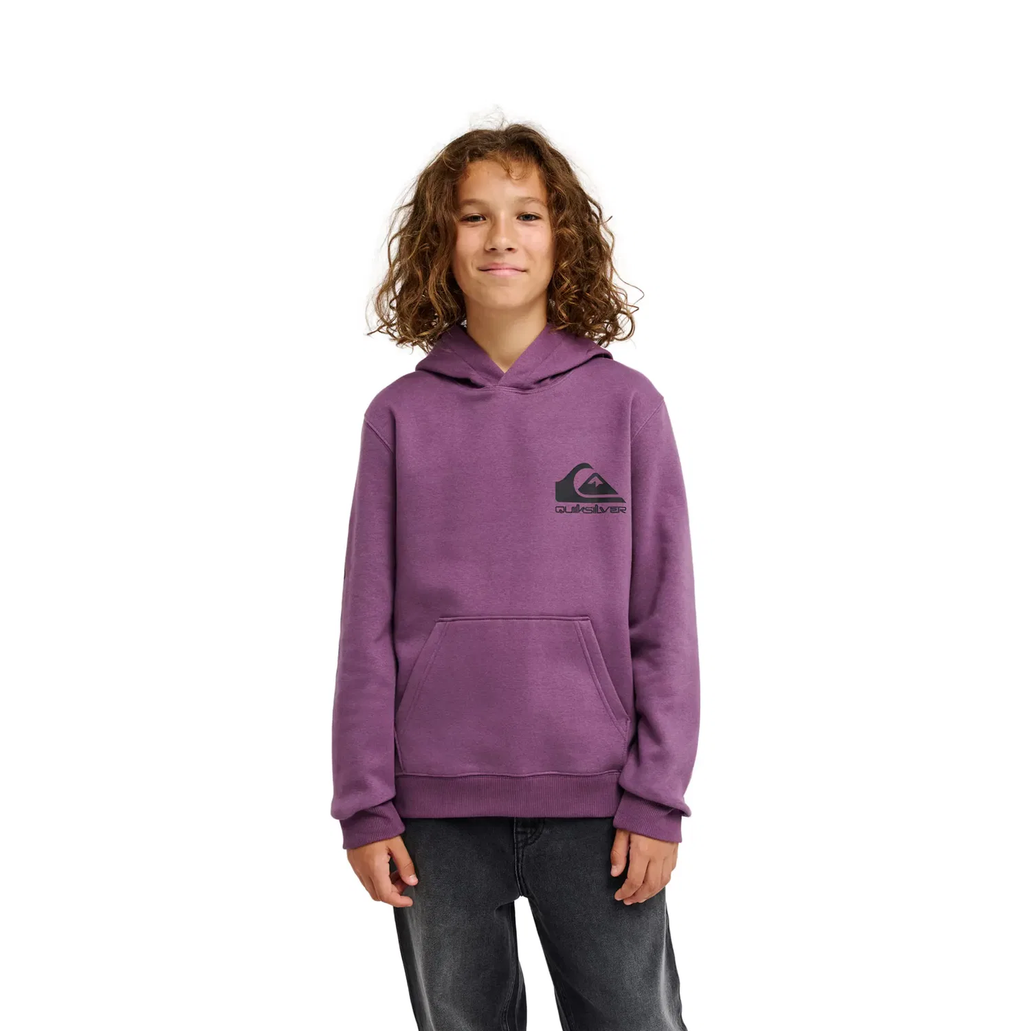 Детская худи для мальчиков из флиса с принтом Omni Logo Quiksilver, Purple