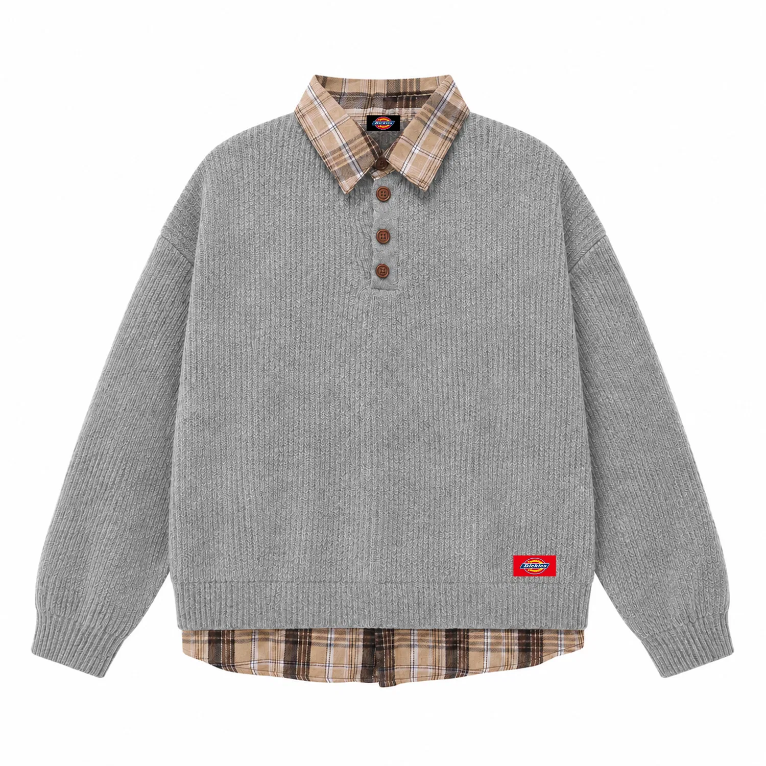 Детский свитер с лацканами прямого кроя Dickies, Gray