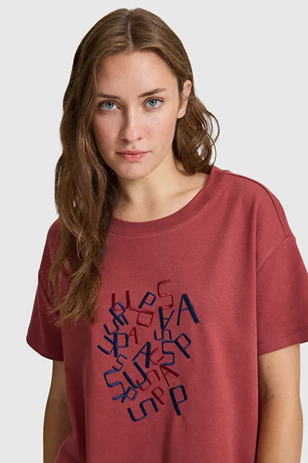 Женская футболка с коротким рукавом U.S. Polo Assn., Cherry — фото 2