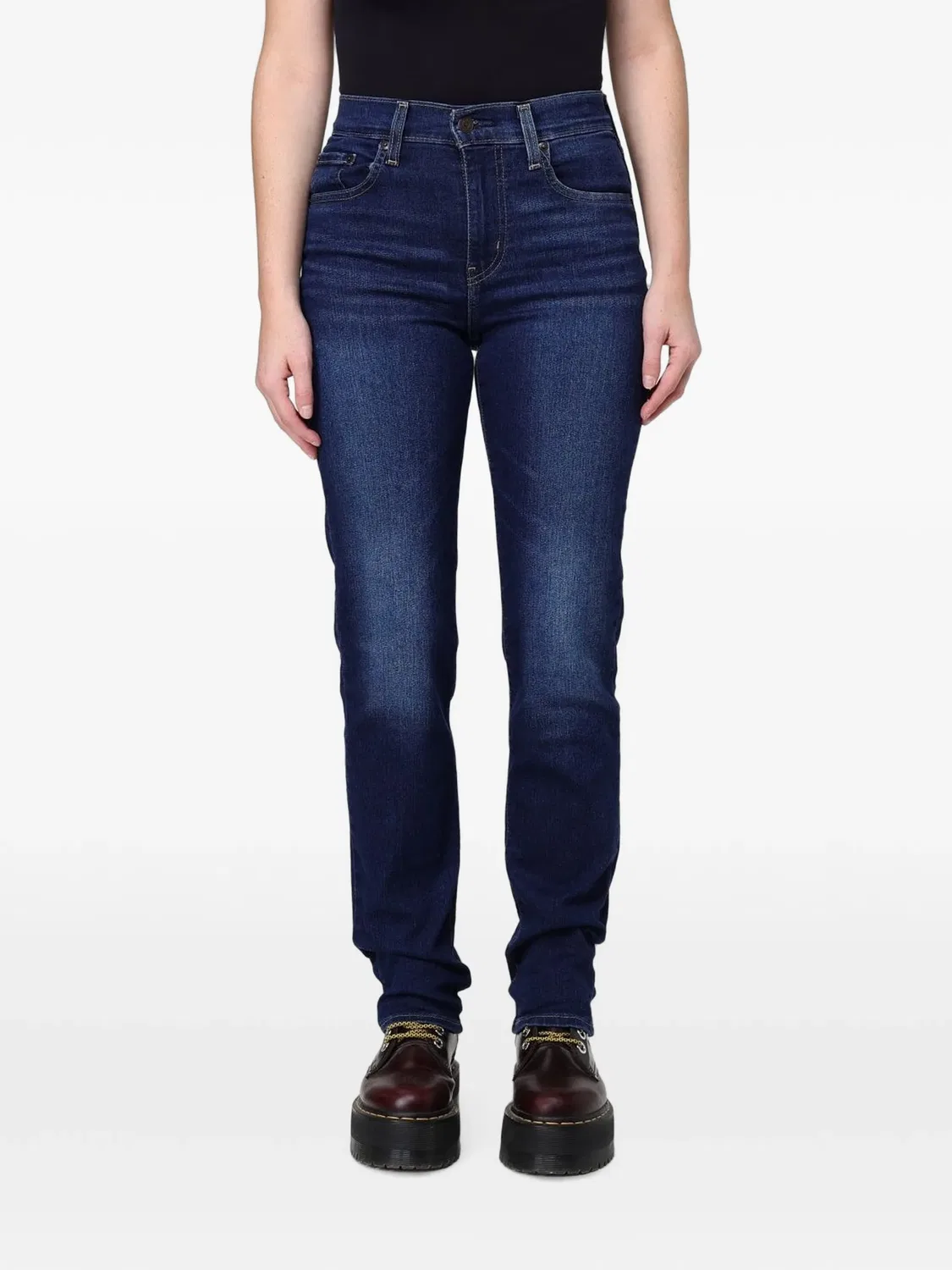 Джинсы прямого кроя с эффектом стирки Levi's, синий