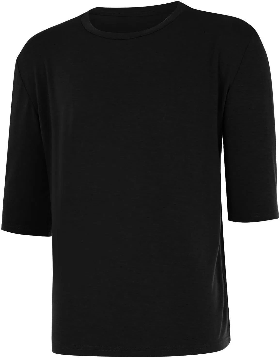 Мужская футболка с длинным рукавом 3/4 свободного кроя, Black — фото 3