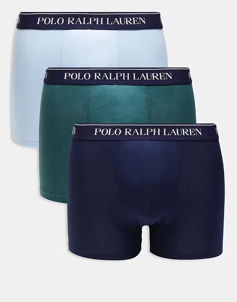 Боксеры-брифы с поясом с логотипом 3 шт Polo Ralph Lauren, мультиколор