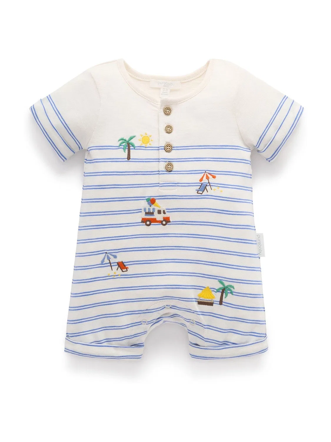 Комбинезон Resort Growsuit Purebaby, синий — фото 2