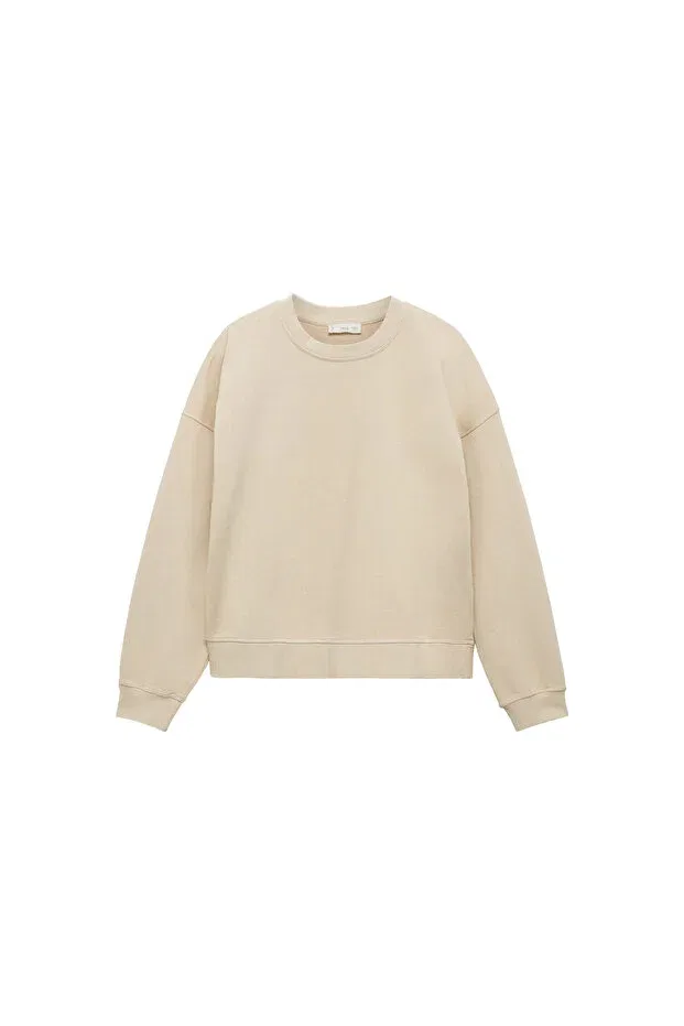 Детские свитшот для девочек хлопковый Natural girl's sweatshirt 77038273 Mango, Natural — фото 2