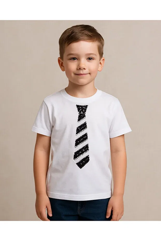 Детская футболка для девочек с пайетками Keskin Bebe, White Tie