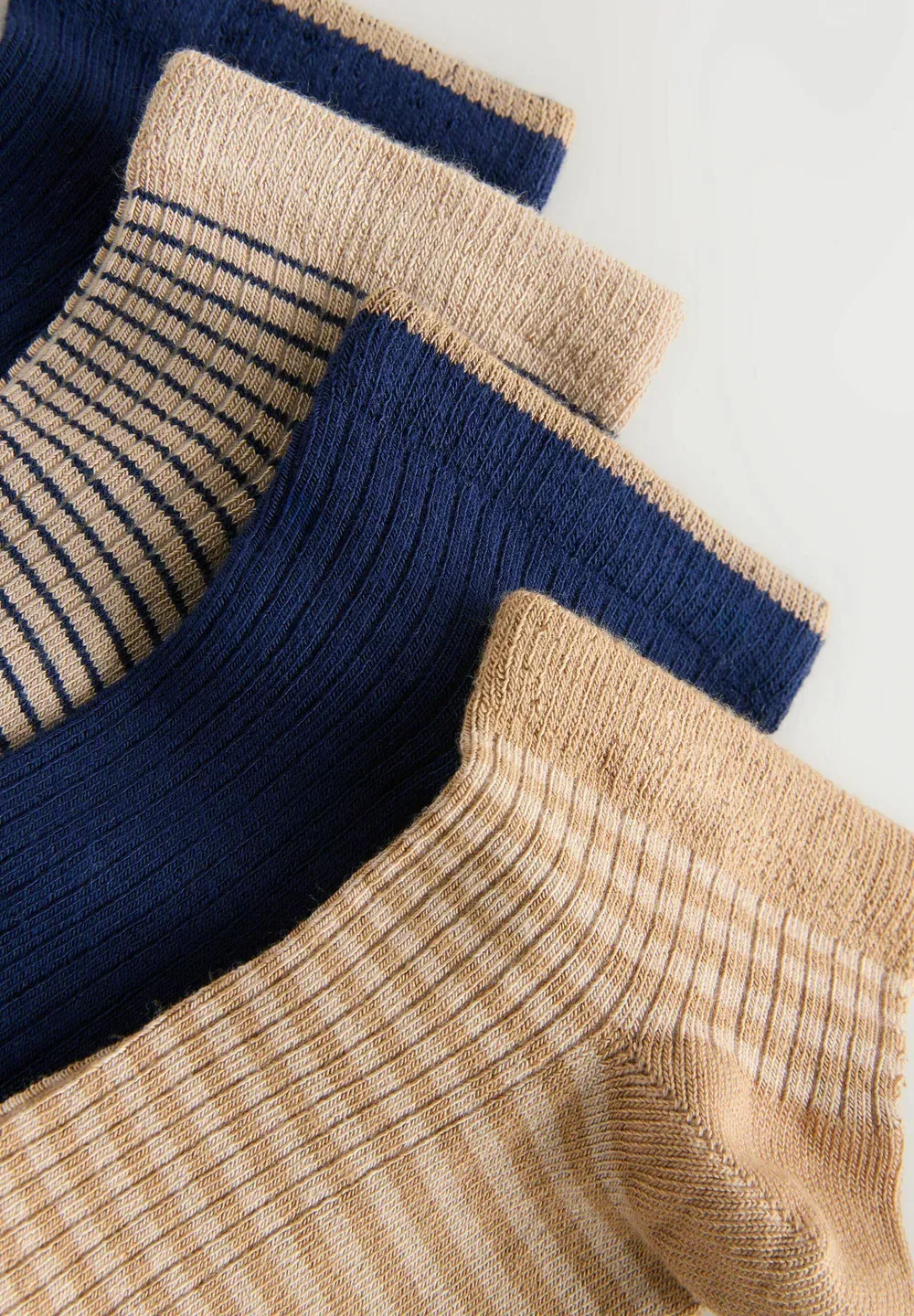 4 пары носков Next, Navy Blue/Camel Stripe — фото 2