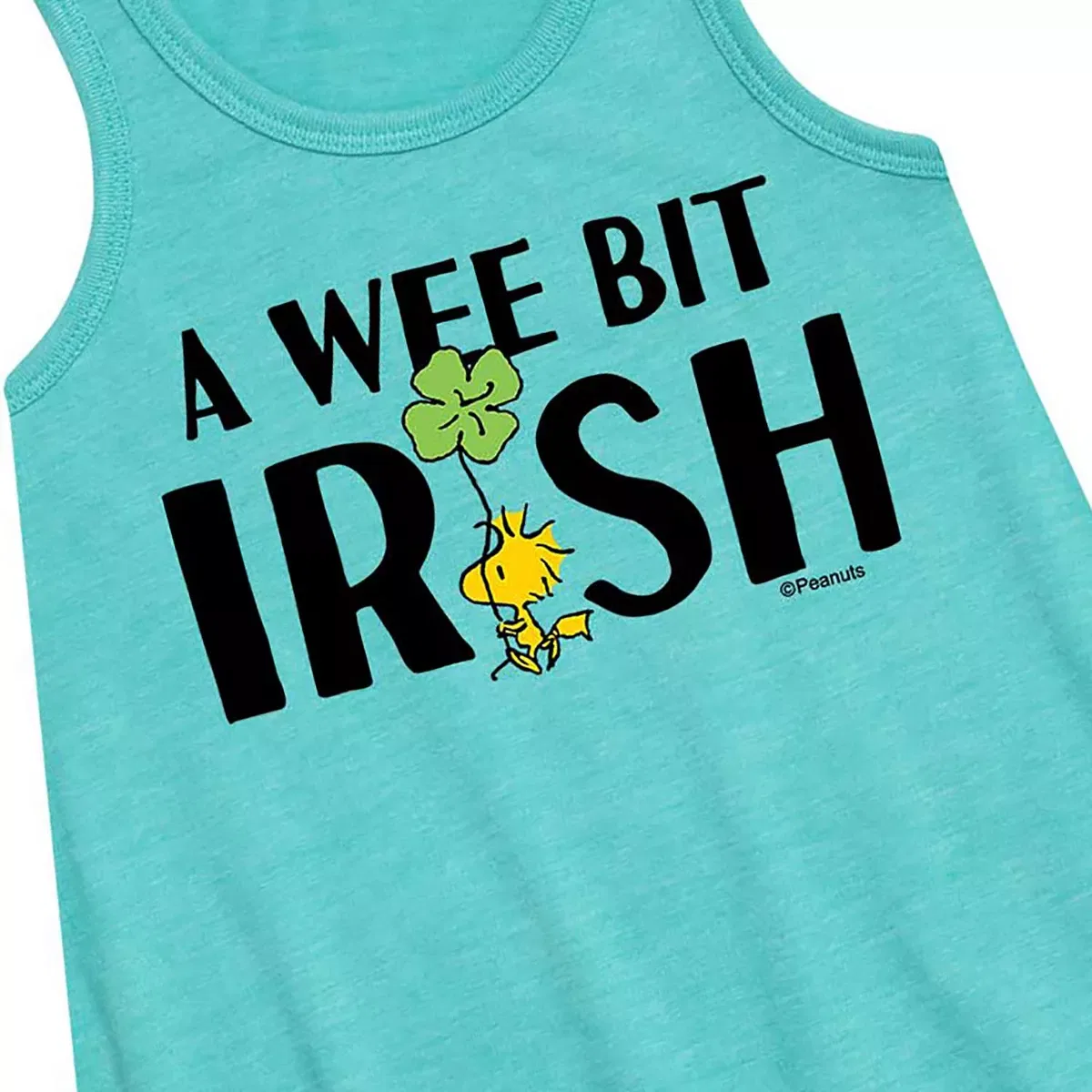 Детское платье-трапеция без рукавов с принтом Wee Bit Irish Peanuts, Turquoise — фото 2