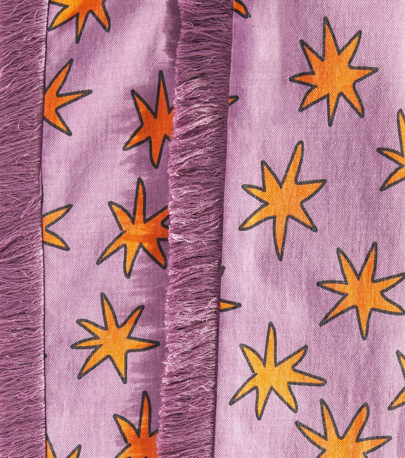Джинсы с бахромой и принтом Bright Stars Stella Mccartney Kids, фиолетовый — фото 3