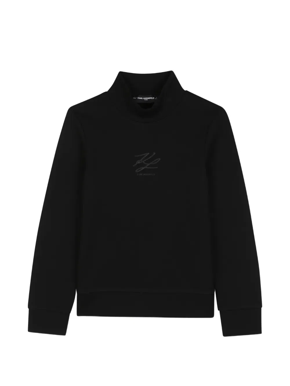 Топ с высоким ворником и логотипом Karl Lagerfeld Kids, черный