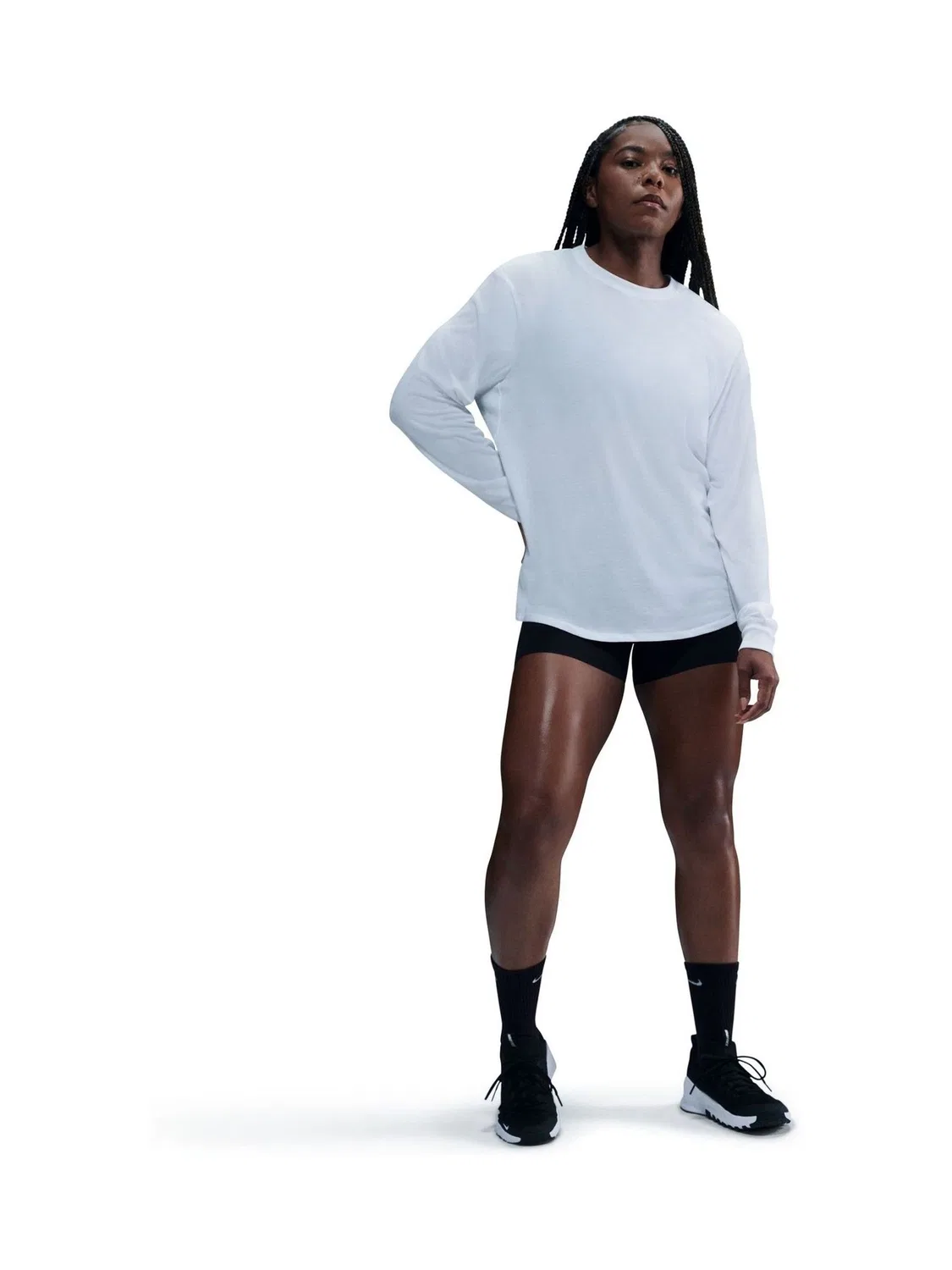 Футболка с длинным рукавом Nike One Relaxed Dri-FIT, белый — фото 3