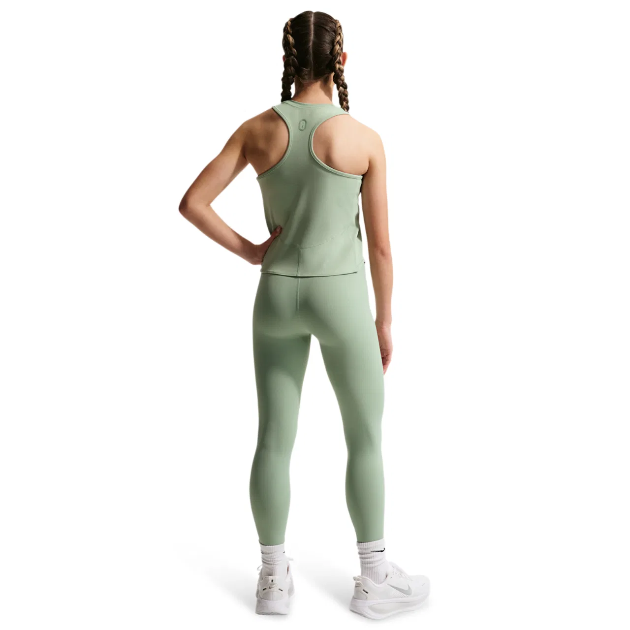 Майка для девочек DriFit Ribbed Tank Top Nike, цвет Steam/Steam/Steam — фото 4