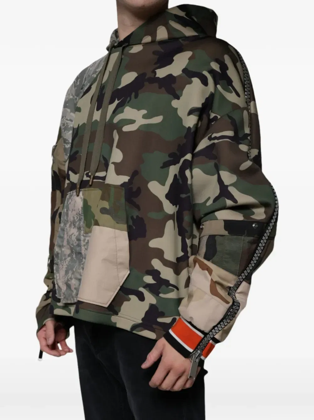 Худи в технике пэчворк DOLCE & GABBANA, зеленый — фото 2