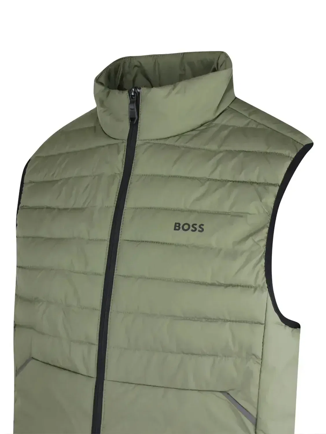 Куртка жилет с вертикальной стежкой BOSS, зеленый — фото 4