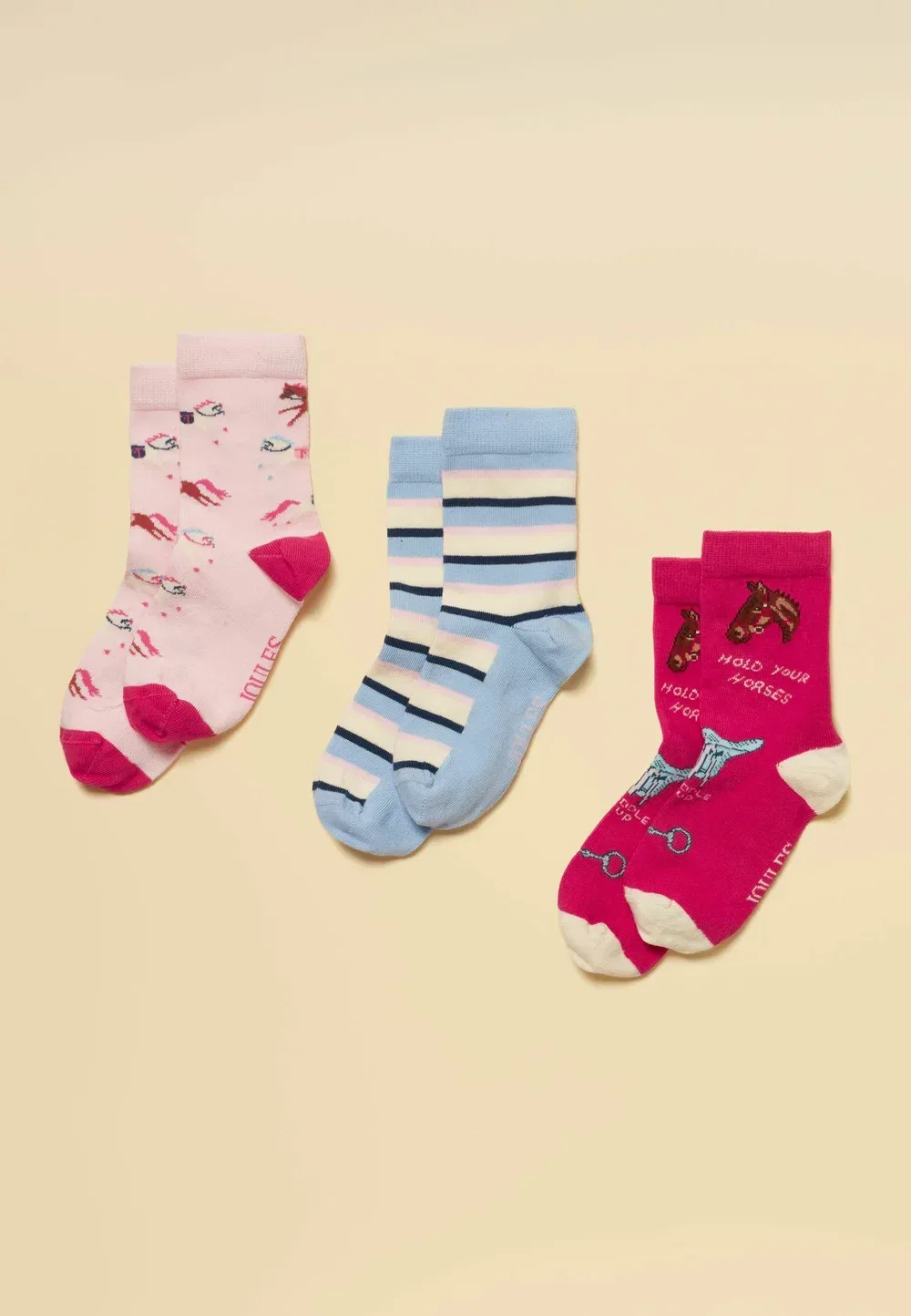 Набор из 3 носков Neat Feet Tom Joule, Pink Horse — фото 4