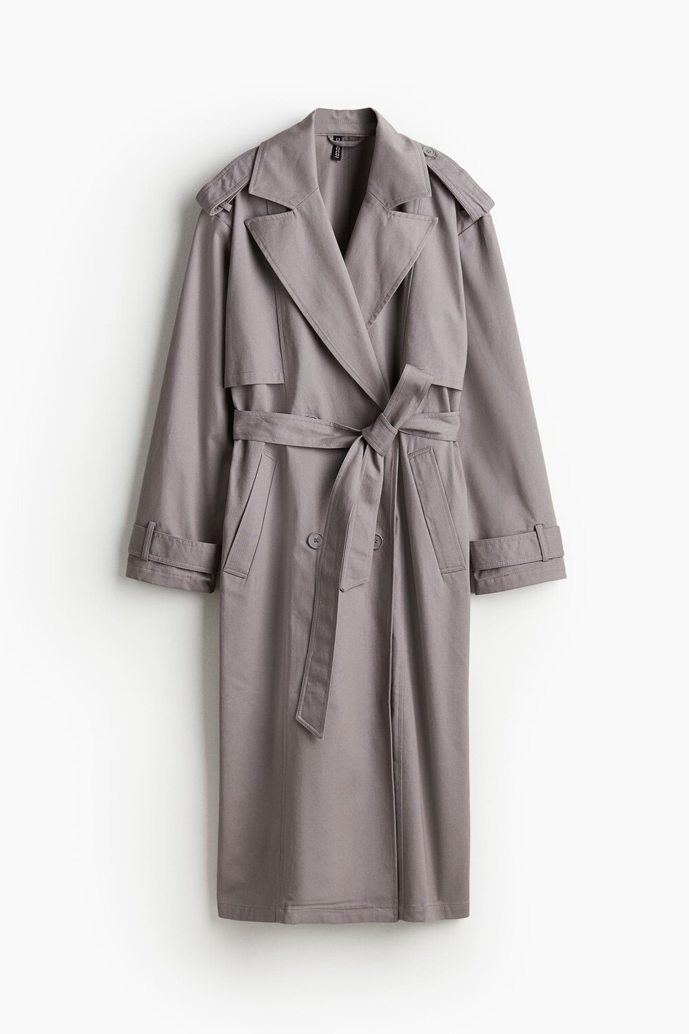 

Тренч H&M Twill, серый