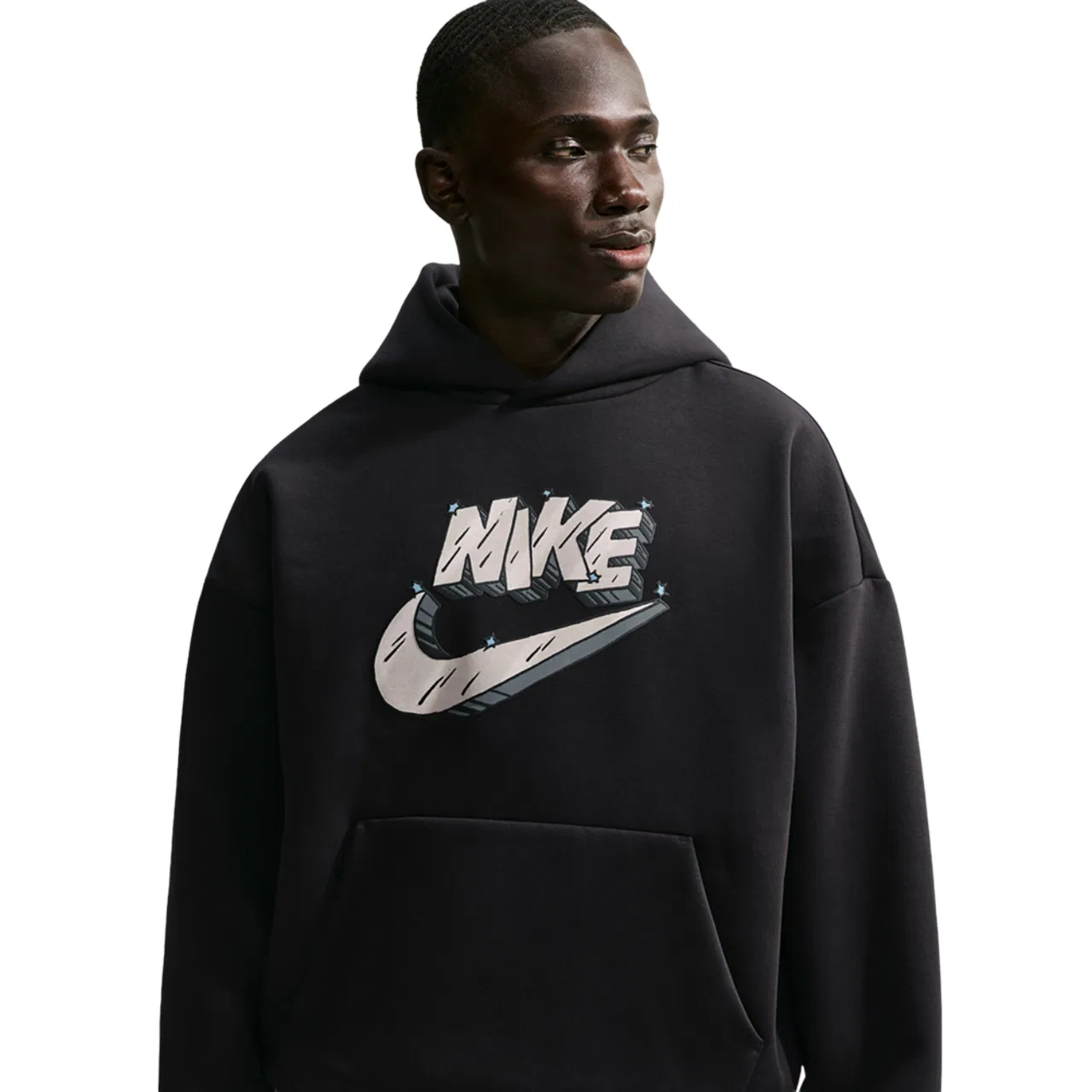 Мужское худи с начесом и технологией Therma-FIT Team Fleece Brushed Pullover Hoodie Nike, черный