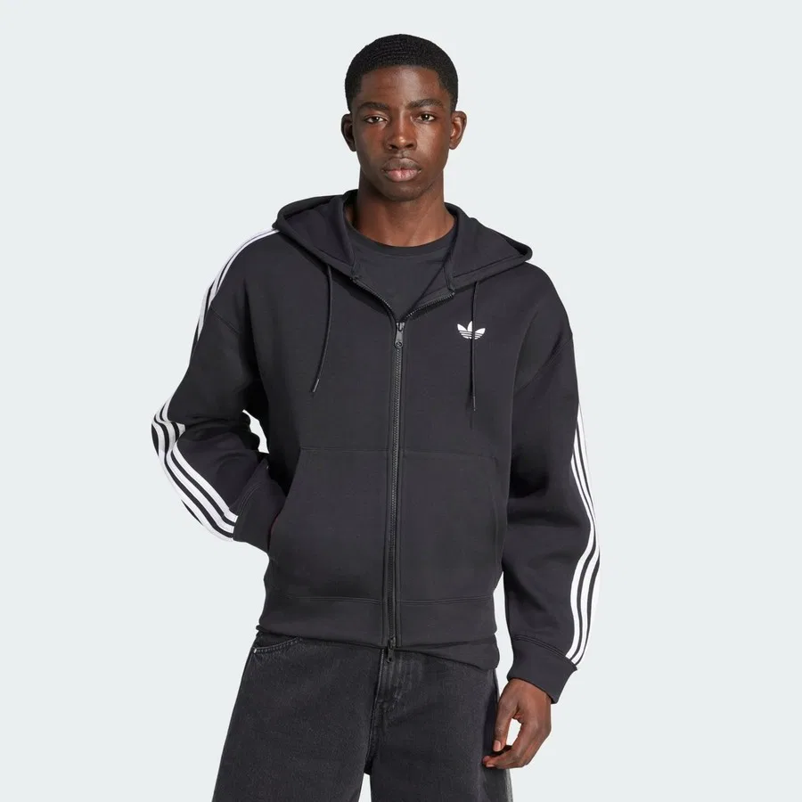 Худи свободного кроя Adicolor Spacer Oversized Hoodie adidas, Черный — фото 3