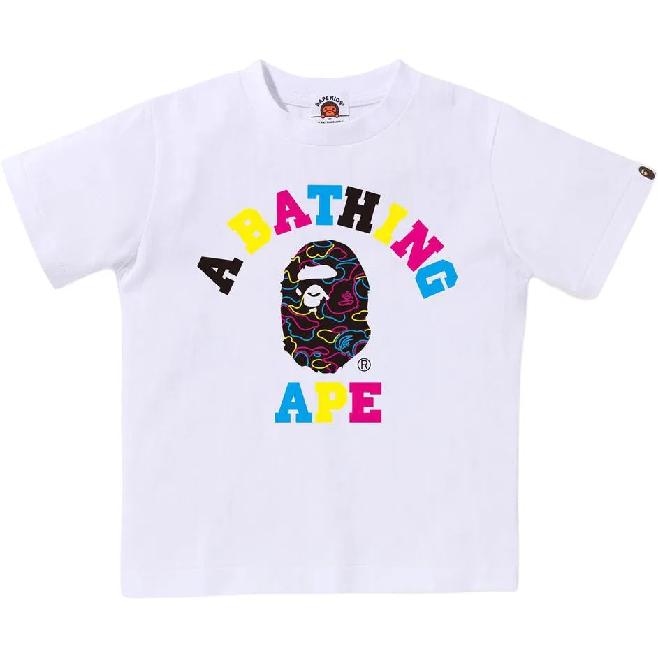 Детская футболка с круглым вырезом A BATHING APE, White