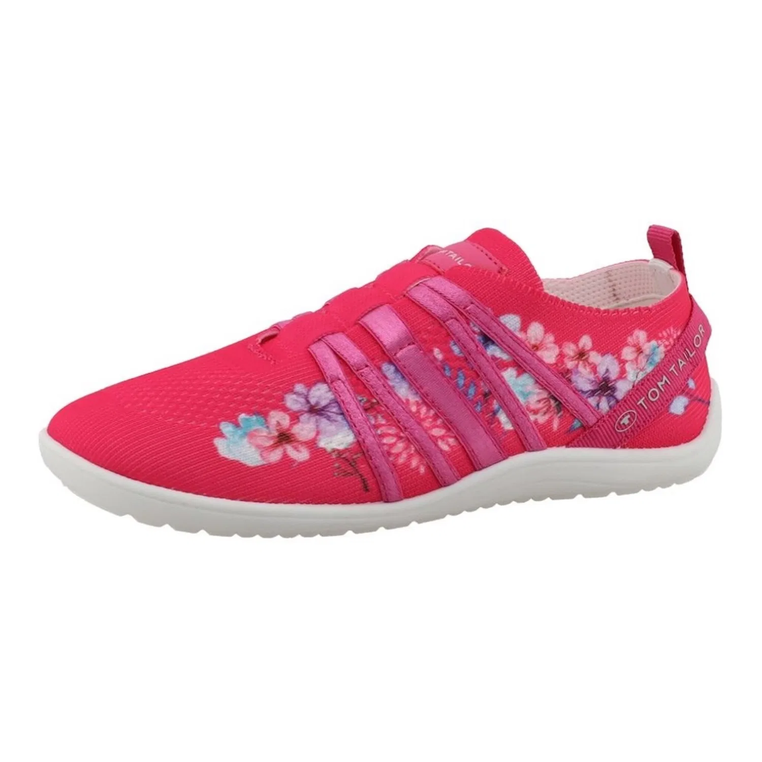 Детские текстильные слипоны с цветочным узором Tom Tailor, Pink Multicolor