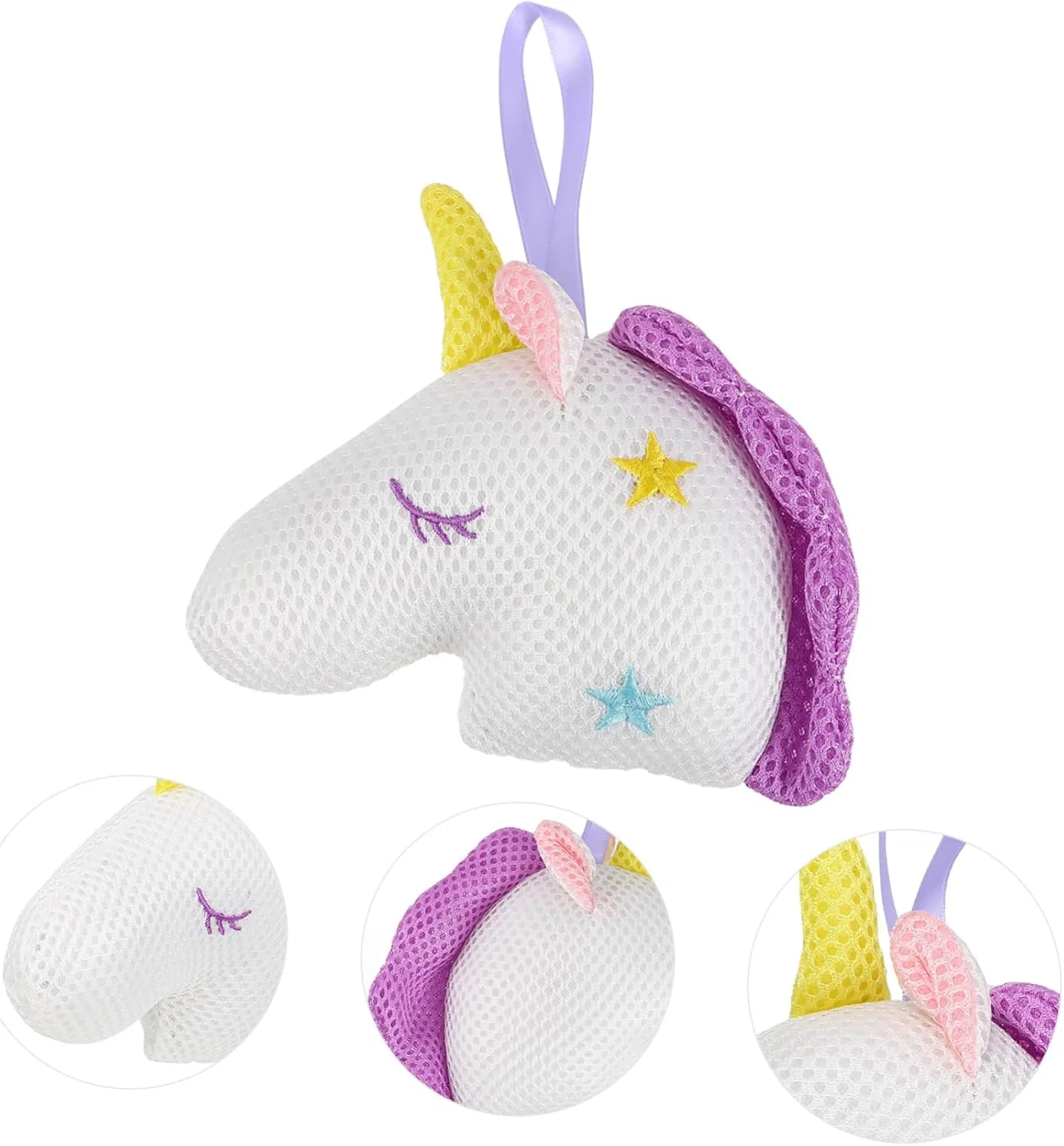 Мочалка для душа Unicorn, 3 шт, Beavorty, 16x15x5 см, Белый — фото 3