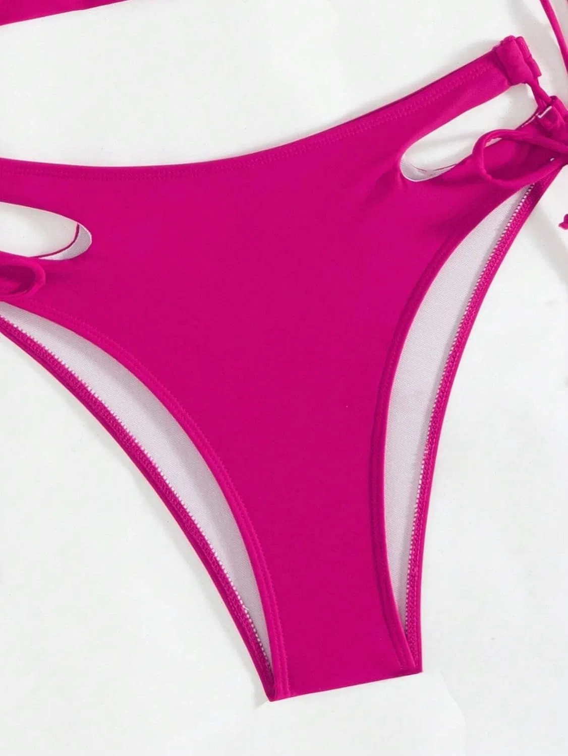 Женский бикини-сет с вырезами и высокой талией, Hot Pink — фото 4