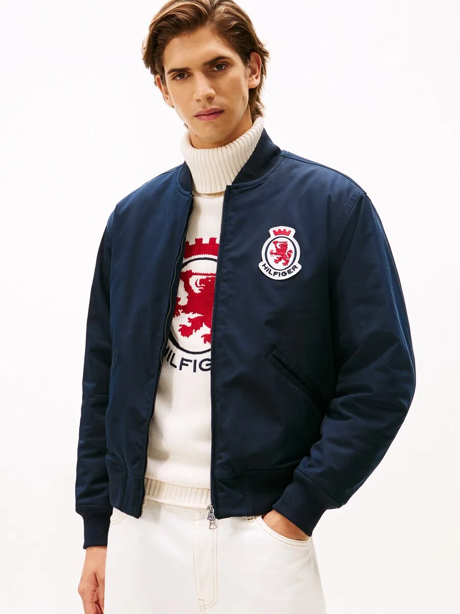Куртка TOMMY HILFIGER Inter-Season Jacket 'Crest' в темно-синем цвете — фото 3