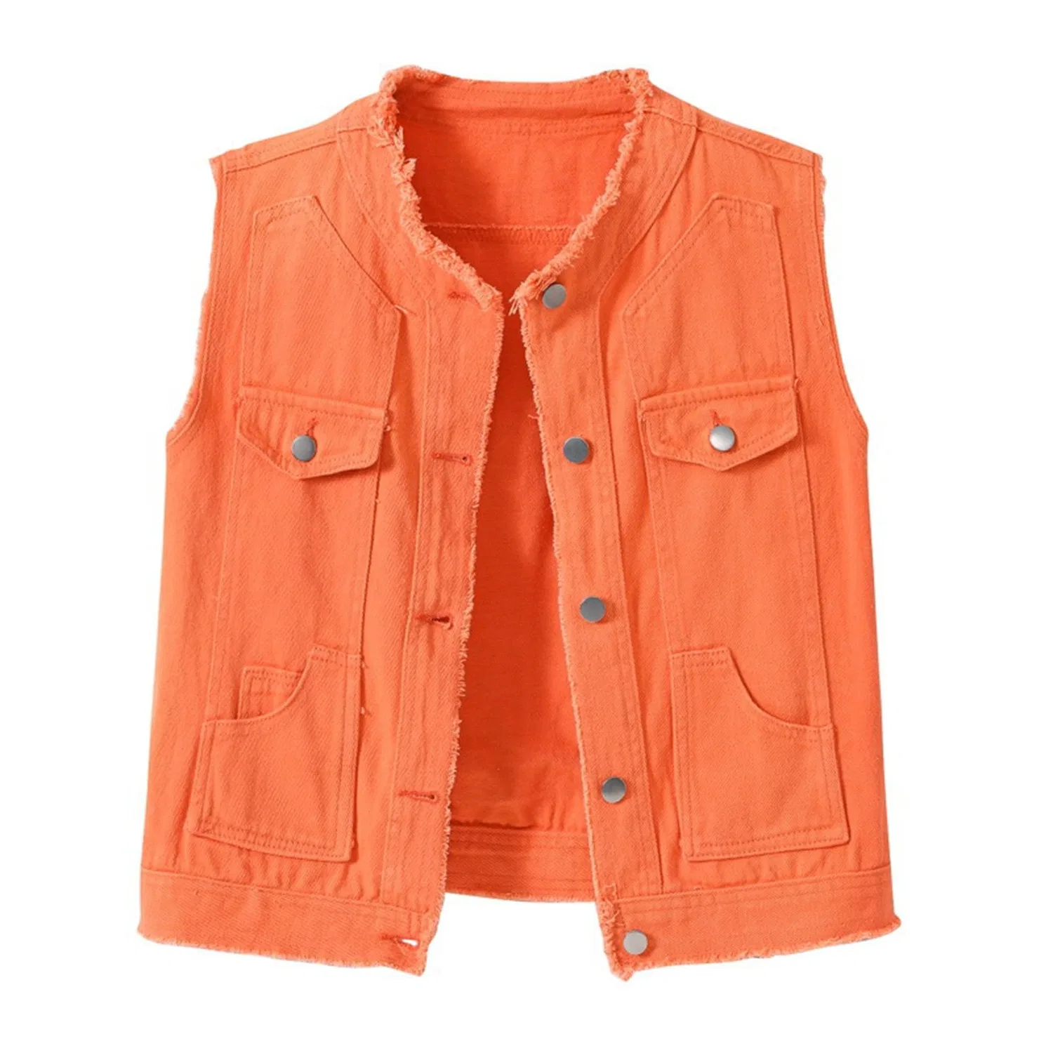 Женский джинсовый жилет в стиле boyfriend, Arancione
