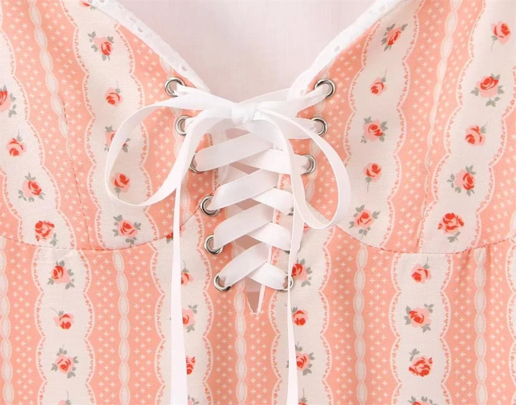 Женское летнее мини-платье с цветочным принтом A-line, Floral — фото 3