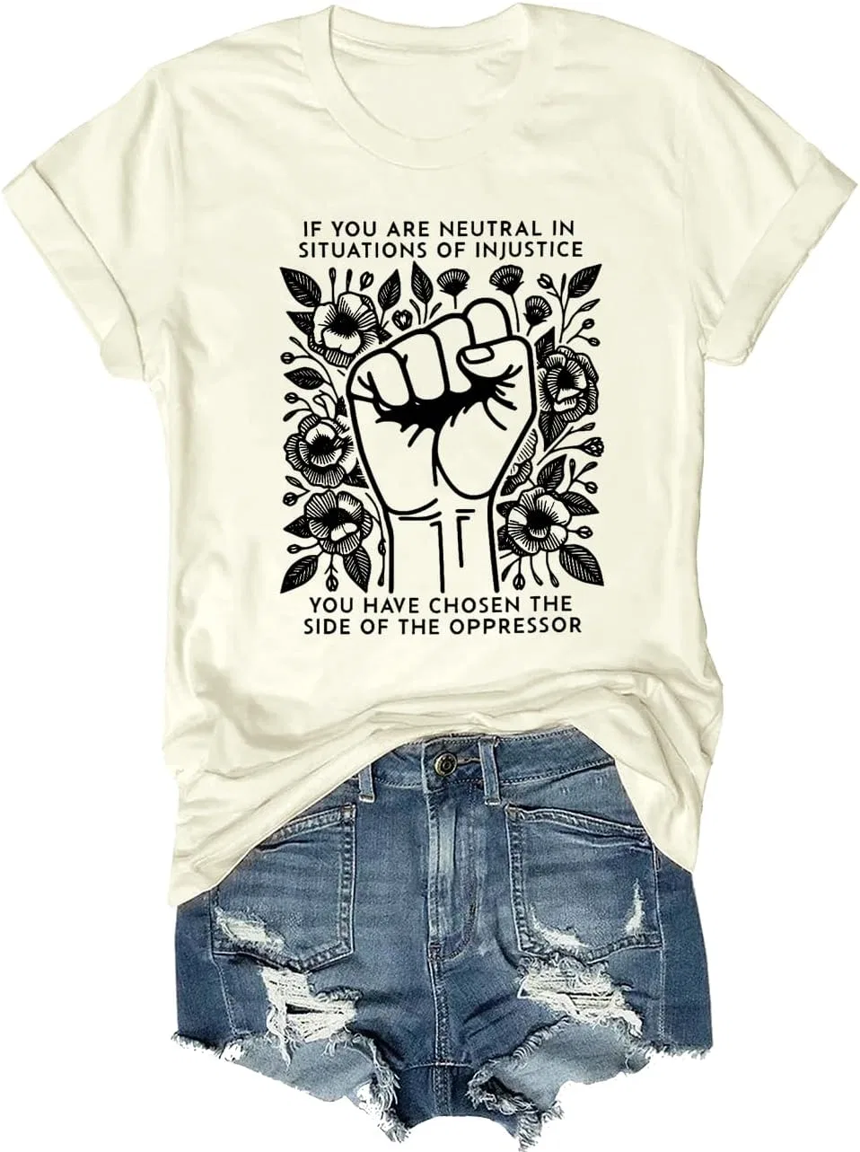Футболка с принтом If You are Neutral, Unisex, Creamy Yellow
