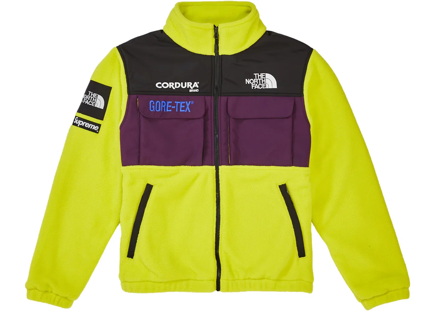Мужская флисовая куртка с цветовой блокировкой Supreme The North Face Expedition Fleece (FW18), Sulphur