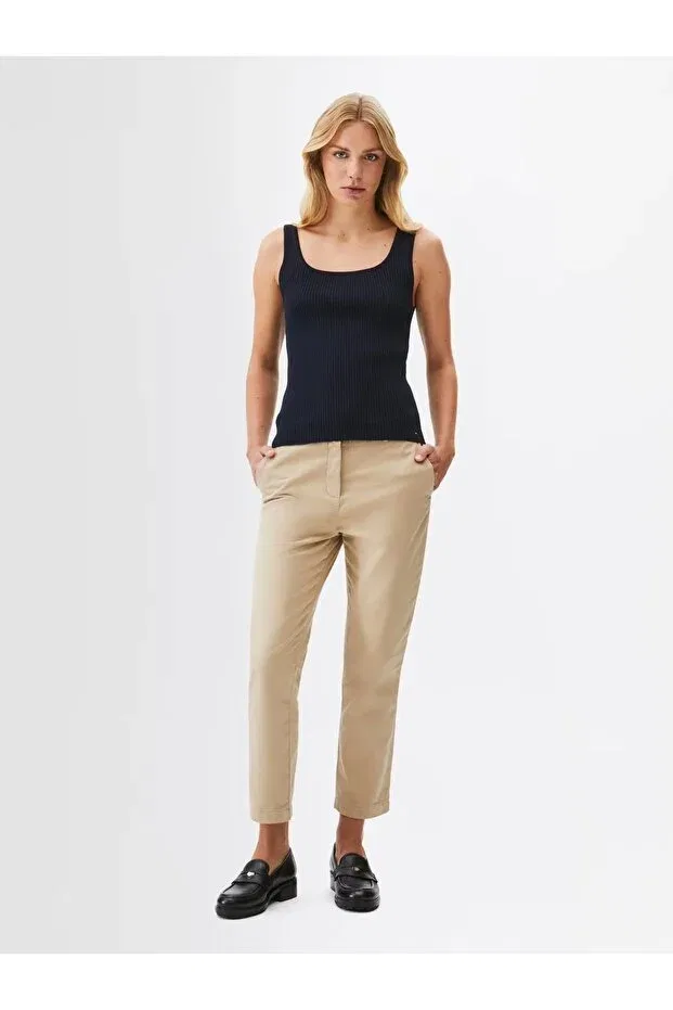 Женские брюки-чинос из эластана с длиной Regular, Tommy Hilfiger, Beige